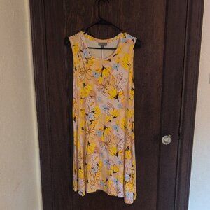 Style & Co Orange Floral Tank Swing Dress Size Large Petite